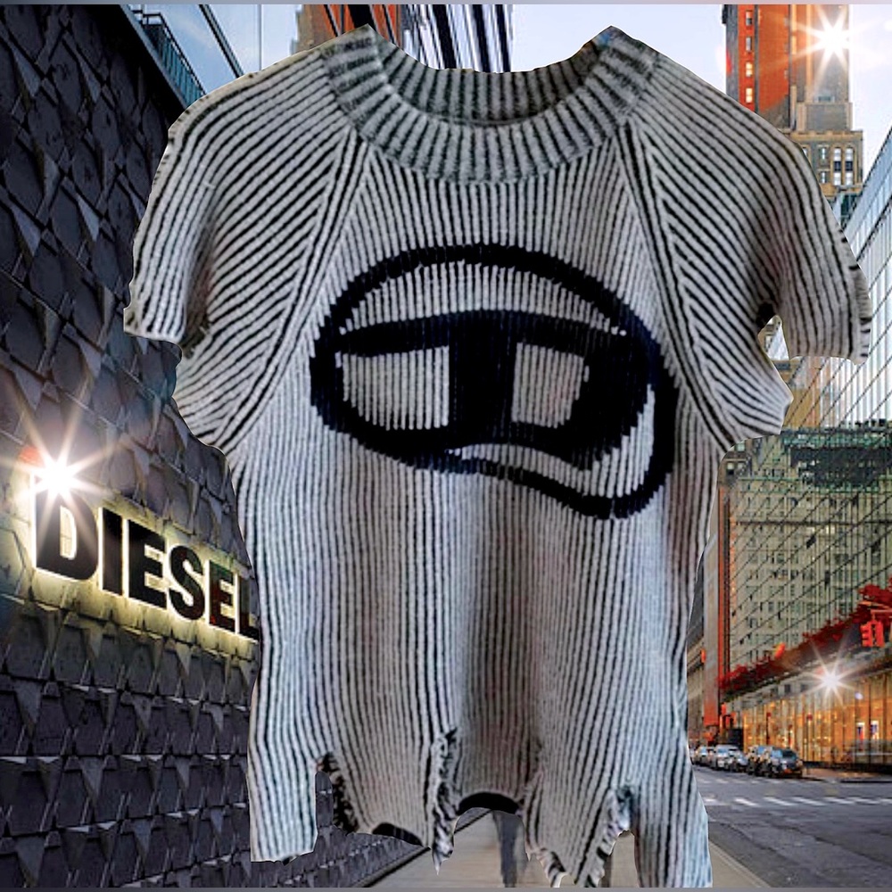 Authentic DIESEL Distressed Sweater. Small - Picture 3 of 16